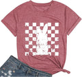 Easter Bunny Shirt for Women - Cute Graphic Tee with Bunny Easter Eggs, Funny Casual for Spring Tops