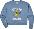 Womens Let's Go Bananas Football Banana Cartoon USA Rugby Funny Comfort Colors Crop Sweatshirt