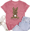 Easter Day Shirts for Women Leopard Bunny Spring Easter Tee Tops Unisex