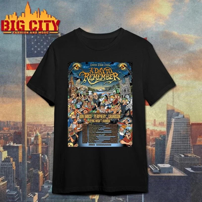 A Day To Remember Europe Tour 2026 Schedule Dates Home Decor Poster Shirt Unisex