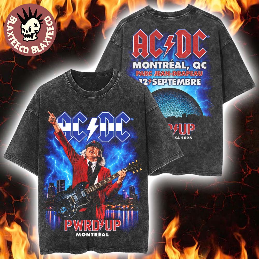 ACDC Montreal QC Canada 2026 Event Tee Live At Parc Jean Drapeau On September 12 2026 Vintage Washed Tee