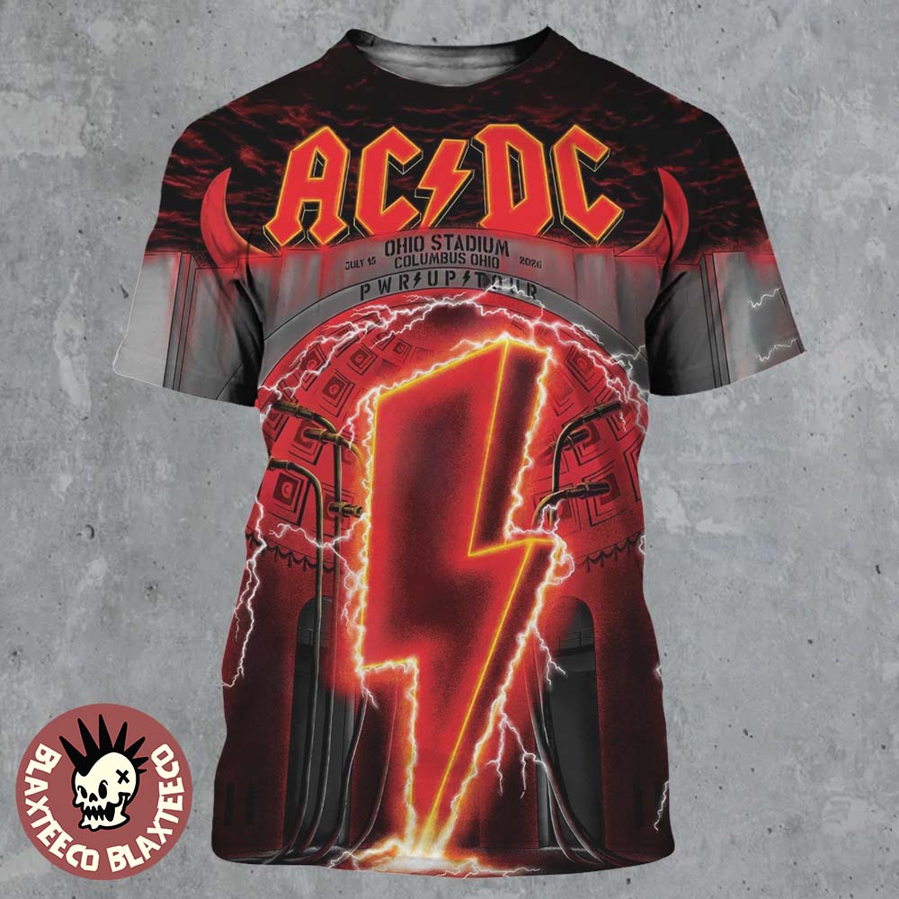 ACDC PWR Up Columbus Ohio 2026 Event Poster Live At Ohio Stadium On July 15 2026 All Over Print Shirt