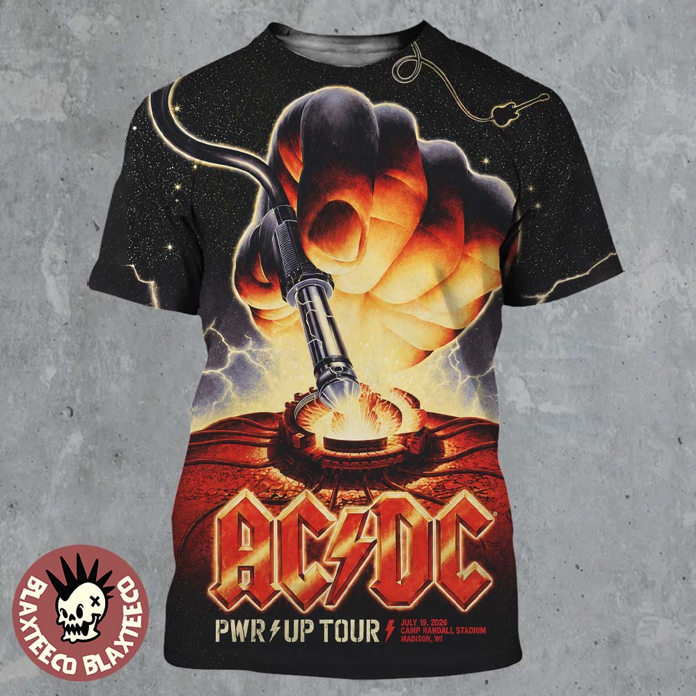 ACDC PWR Up Tour Madison Wisconsin 2026 Exclusive Event Poster At Camp Randall Stadium On July 19 2026 All Over Print Shirt