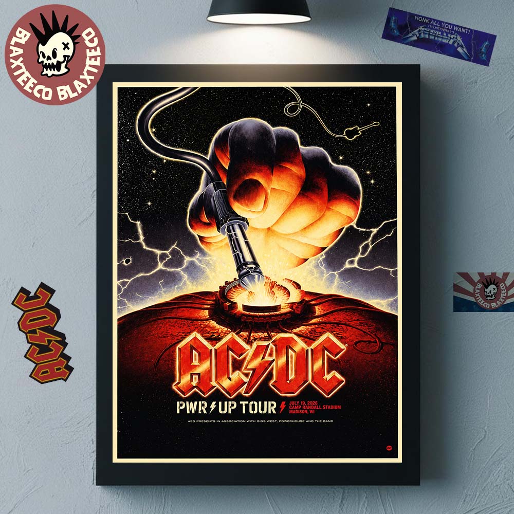 ACDC PWR Up Tour Madison Wisconsin 2026 Exclusive Event Poster At Camp Randall Stadium On July 19 2026 Home Decor Poster Canvas