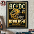 ACDC PWRD Up Notre Dame 2026 Event Poster At Notre Dame Stadium South Bend IN On September 4 2026 Notre Dame Fighting Irish Helmet Poster Canvas