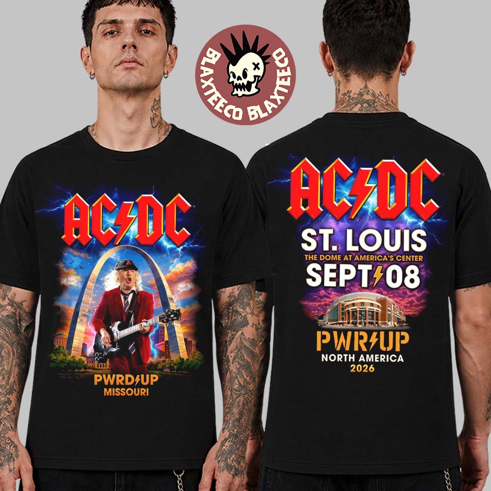 ACDC St Louis MO Event Tee PWR Up Tour 2026 At The Dome At America’s Center On September 8 2026 Two Sided T-Shirt