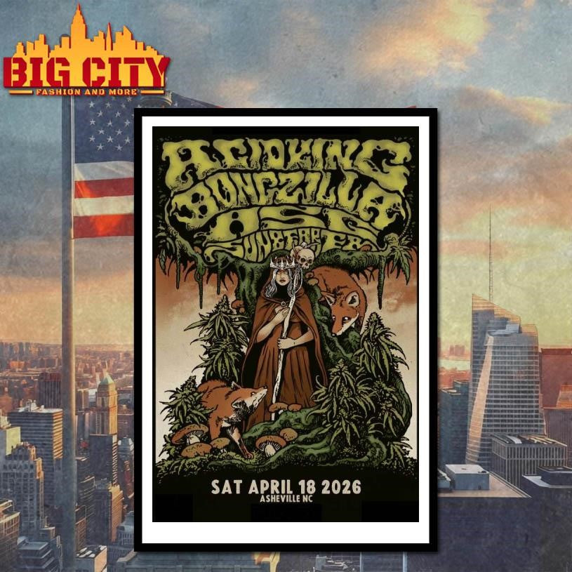 Acid King And Bongzilla April 18 2026 In Asheville NC Poster Shirt Unisex