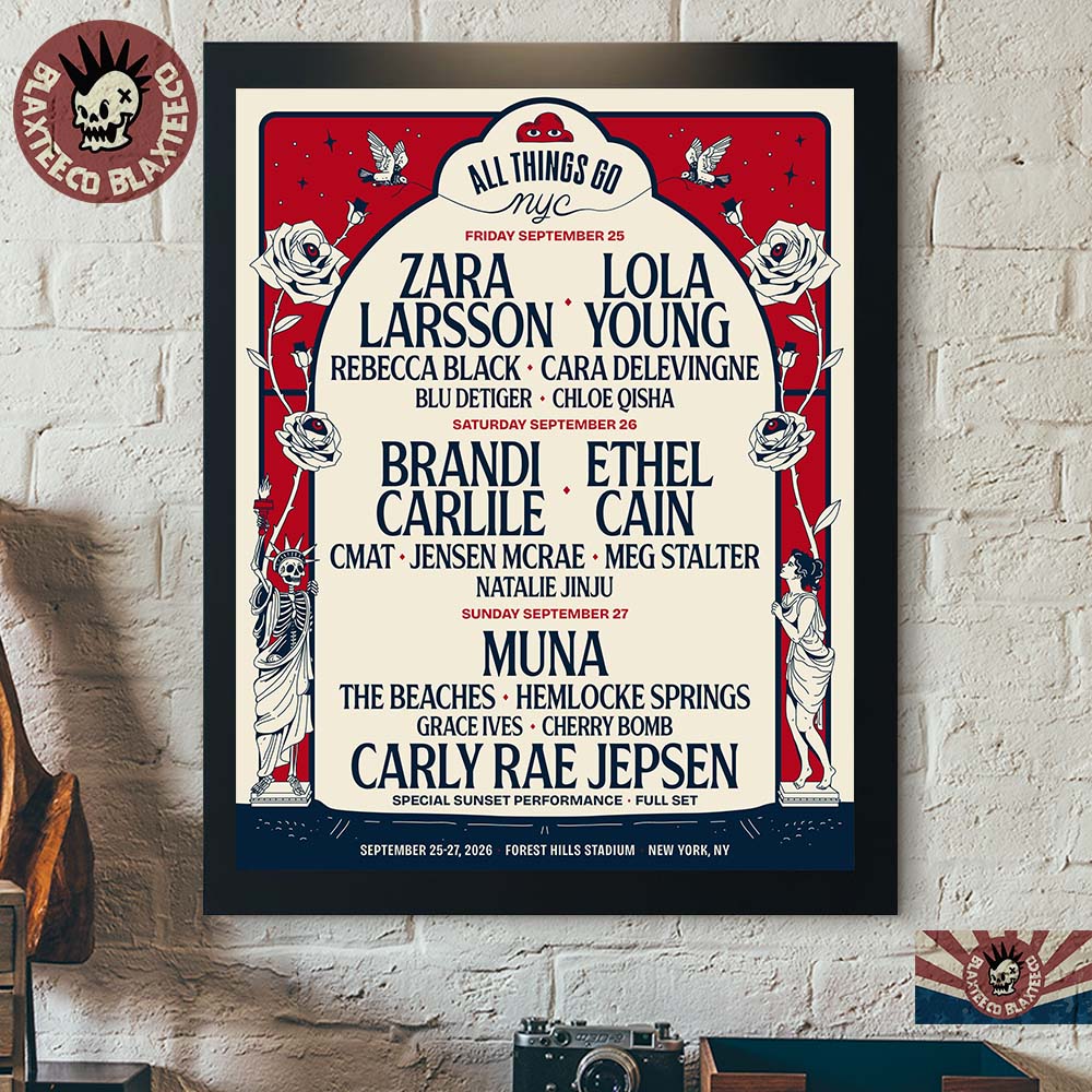 All Things Go Music Festival 2026 New York City Lineup At Forest Hills Stadium On September 25-27 2026 Poster Canvas