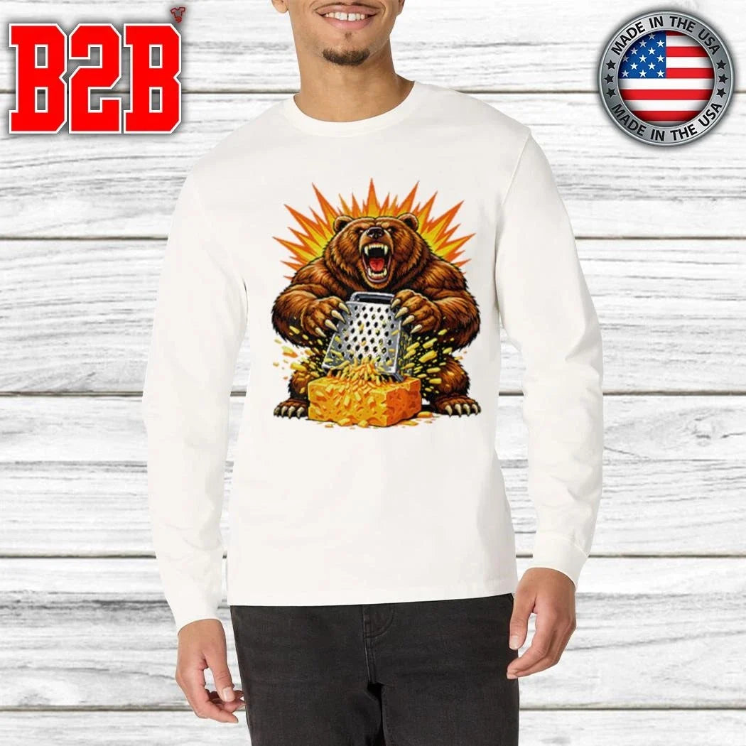Angry Bear Grating Cheese Grater Hater Shirt Unisex