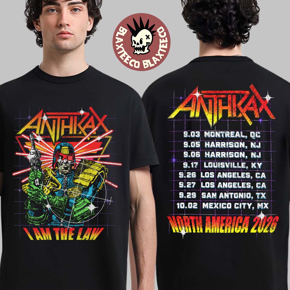 Anthrax North America 2026 Tour Merch I Am The Law Cyber Judge T-Shirt