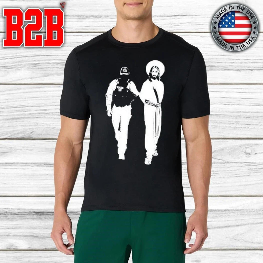 Anti Ice Jesus Arrested Parody Shirt Unisex