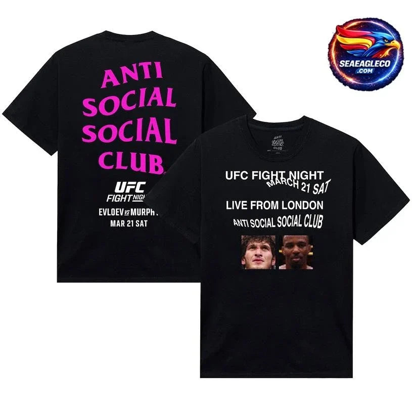 Anti Social Social Club x UFC Unisex UK Live Two Sided Shirt Unisex
