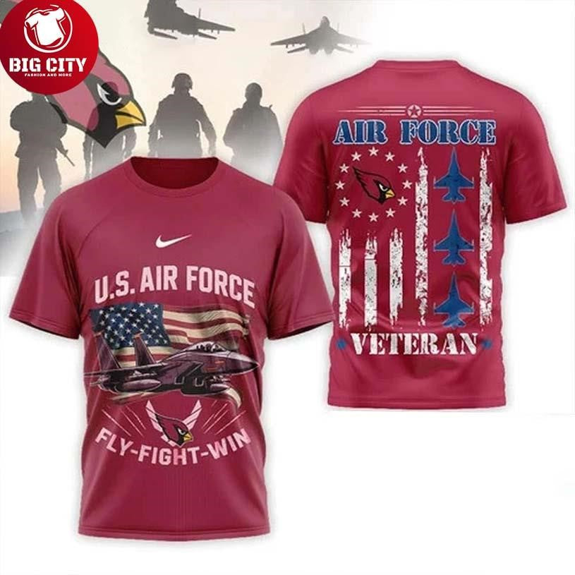 Arizona Cardinals 2026 US Air Force Fly Fight Win Veteran Special Edition Two Sided Shirt Unisex