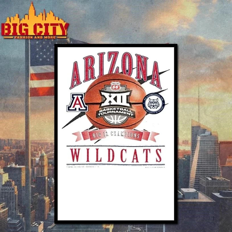 Arizona Wildcats Big 12 Mens Basketball Champions Shirt Unisex