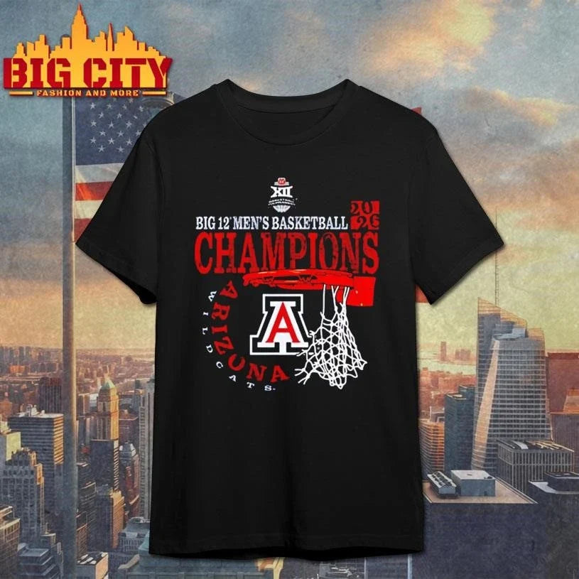 Arizona Wildcats Navy Blue Blue 84 2026 Big 12 Men’s Basketball Conference Tournament Champions Shirt