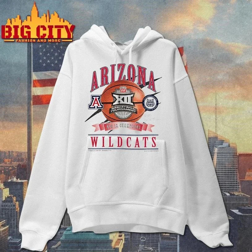 Arizona Wildcats White New Era 2026 Big 12 Men’s Basketball Conference Tournament Champions Shirt