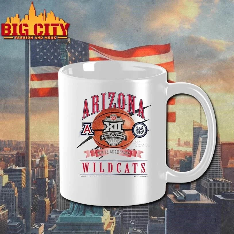 Arizona Wildcats White New Era 2026 Big 12 Men’s Basketball Conference Tournament Champions Shirt