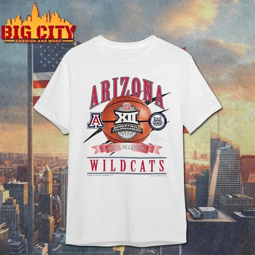 Arizona Wildcats White New Era 2026 Big 12 Men’s Basketball Conference Tournament Champions Shirt