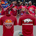 Arkansas Razorbacks Men’s Basketball 2026 SEC Tournament Champions Two Sided Shirt Unisex