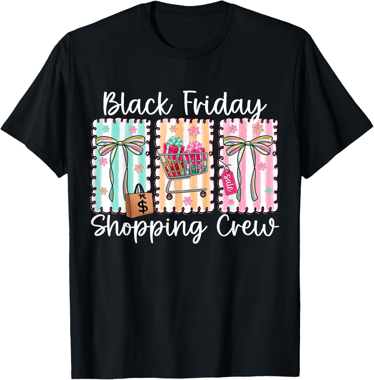 Funny Member of The Friday Shopping Crew Christmas Matching T-Shirt