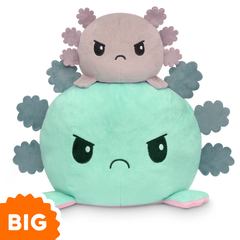 TeeTurtle Big Reversible Axolotl Plushie (Aqua + Pink) Unisex
