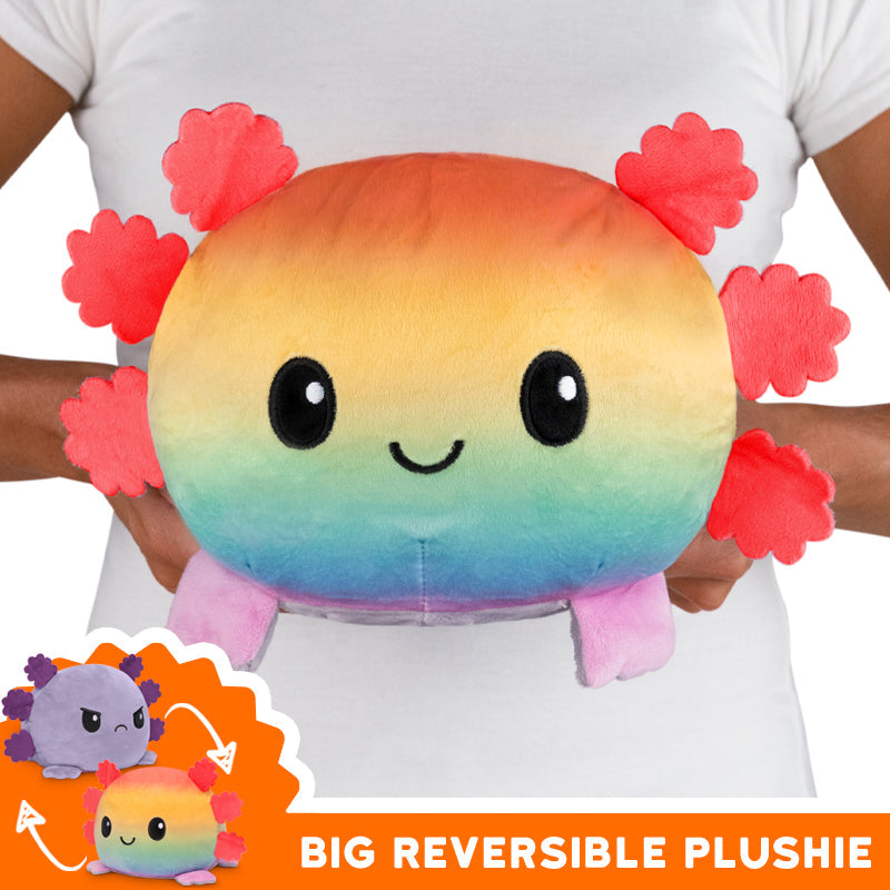TeeTurtle Big Reversible Axolotl Plushie (Rainbow + Light Purple) Unisex