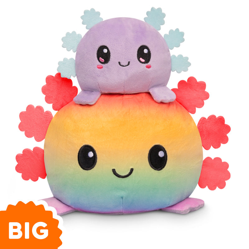 TeeTurtle Big Reversible Axolotl Plushie (Rainbow + Light Purple) Unisex