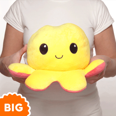 TeeTurtle Big Reversible Octopus Plushie (Yellow + Red) Unisex