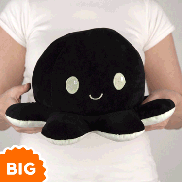 TeeTurtle Big Reversible Octopus Plushie (Green Glow + Black) Unisex