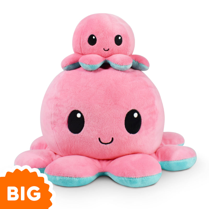 TeeTurtle Big Reversible Octopus Plushie (Aqua + Pink) Unisex