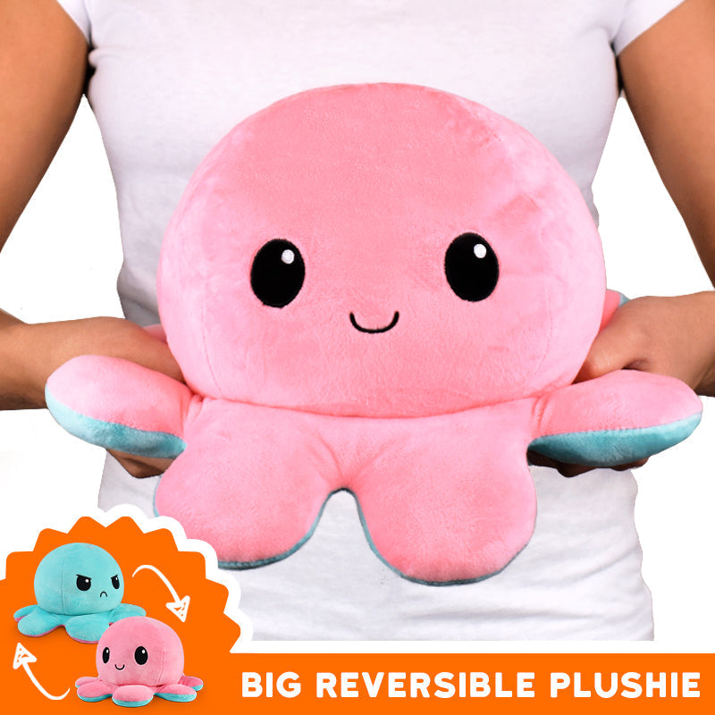 TeeTurtle Big Reversible Octopus Plushie (Aqua + Pink) Unisex