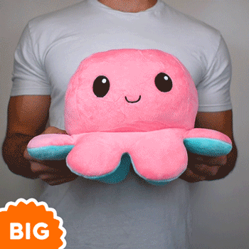 TeeTurtle Big Reversible Octopus Plushie (Aqua + Pink) Unisex