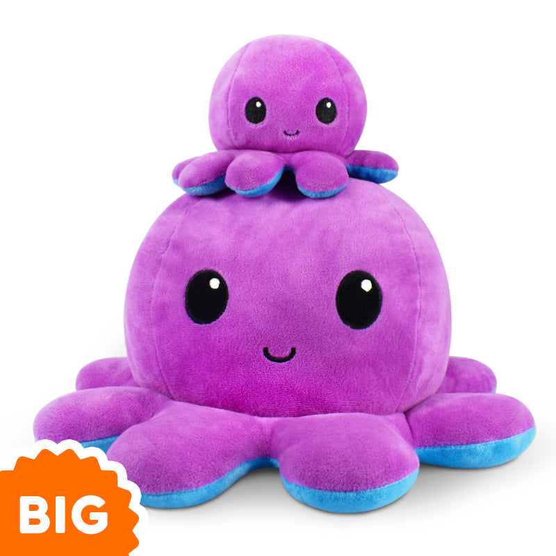 TeeTurtle Big Reversible Octopus Plushie (Purple + Blue) Unisex