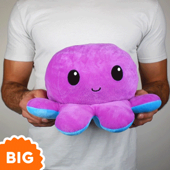 TeeTurtle Big Reversible Octopus Plushie (Purple + Blue) Unisex