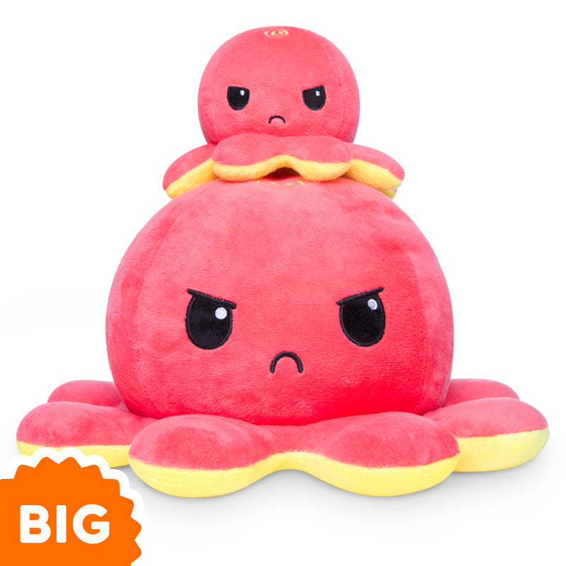 TeeTurtle Big Reversible Octopus Plushie (Yellow + Red) Unisex