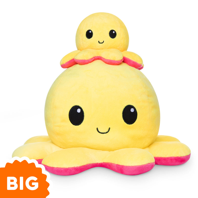 TeeTurtle Big Reversible Octopus Plushie (Yellow + Red) Unisex