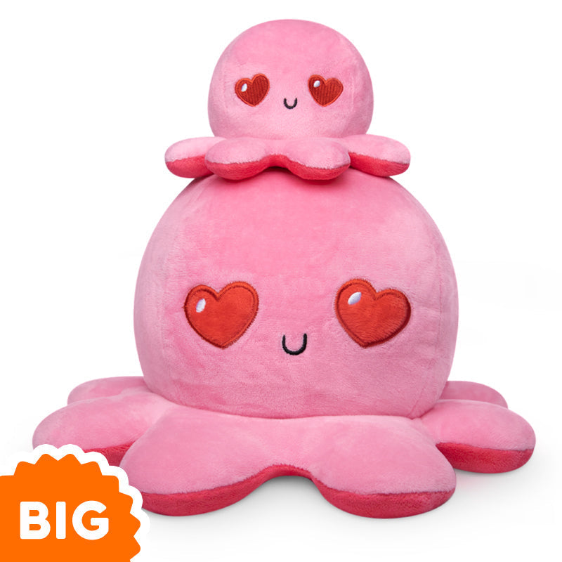 TeeTurtle Big Reversible Octopus Plushie (Red + Pink) Unisex
