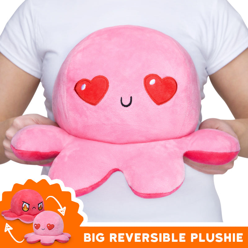 TeeTurtle Big Reversible Octopus Plushie (Red + Pink) Unisex