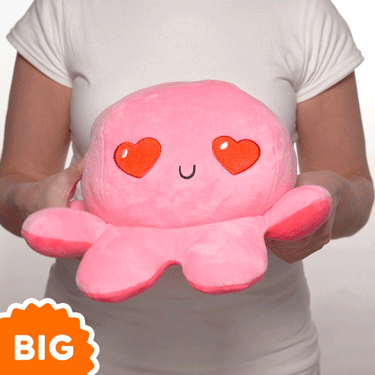 TeeTurtle Big Reversible Octopus Plushie (Red + Pink) Unisex