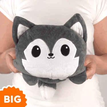 TeeTurtle Big Reversible Wolf Plushie (Gray) Unisex