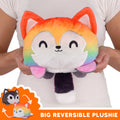 TeeTurtle Big Reversible Wolf Plushie (Rainbow + Dark Gray) Unisex