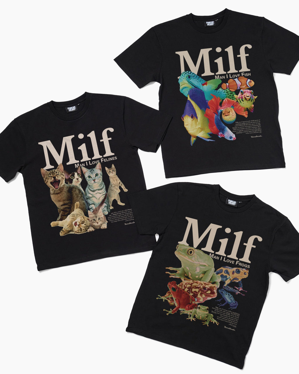 MILF Black 3 Tee Bundle Unisex