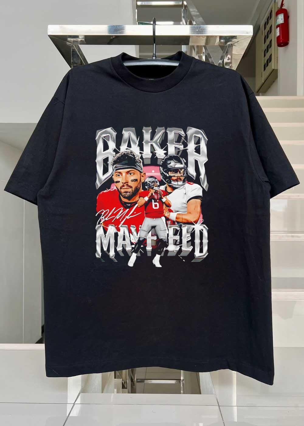 BM Baker Mayfield Throwing Football Tampa Bay Buccaneers shirt