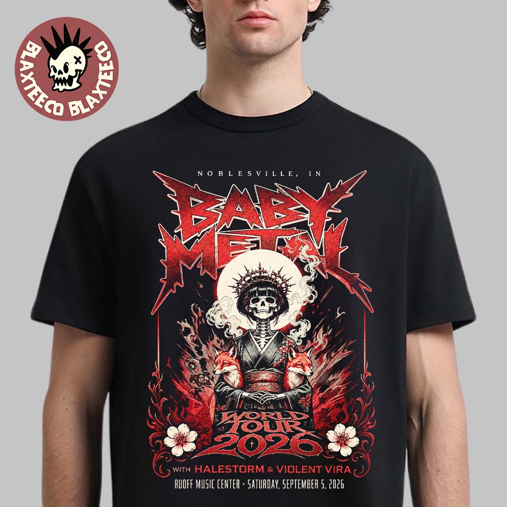 Babymetal Noblesville IN 2026 Event Poster Live At Ruoff Music Center On Sep 5 2026 Unisex T-Shirt