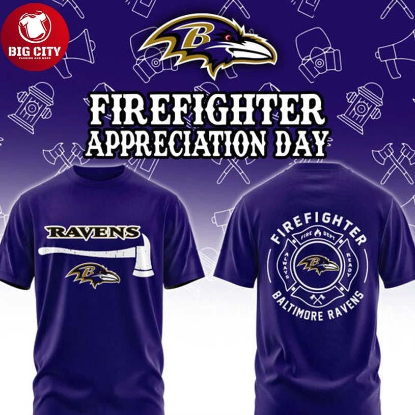Baltimore Ravens Firefighter Application 2026 Game Night Two Sided Shirt Unisex