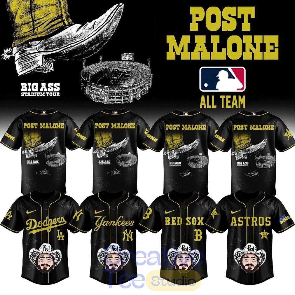 Baseball All Teams x Post Malone “The Big Ass Stadium Tour 2026” Baseball Jersey
