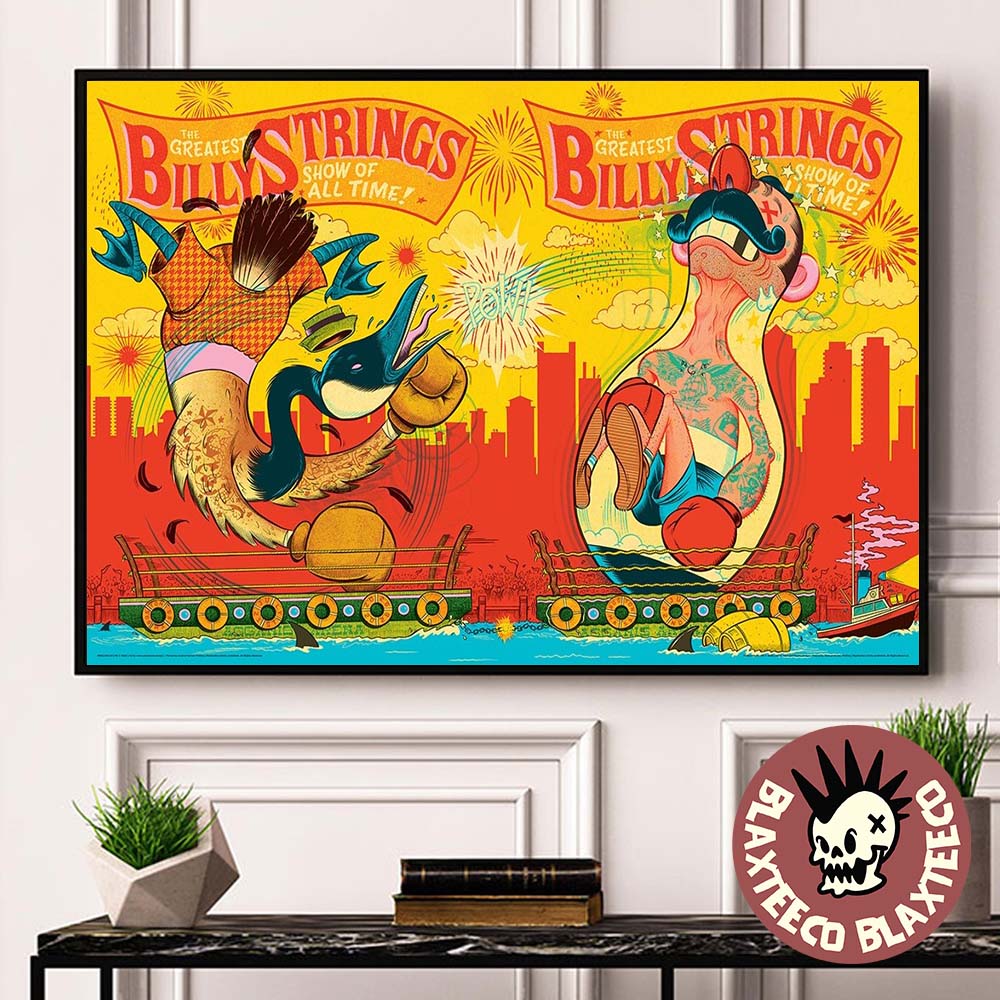 Billy Strings Boston MA 2026 Night 1 And 2 Combined Set Venue Poster Live At Agganis Arena On July 21 22 2026 Art By Your Cinema Poster Canvas