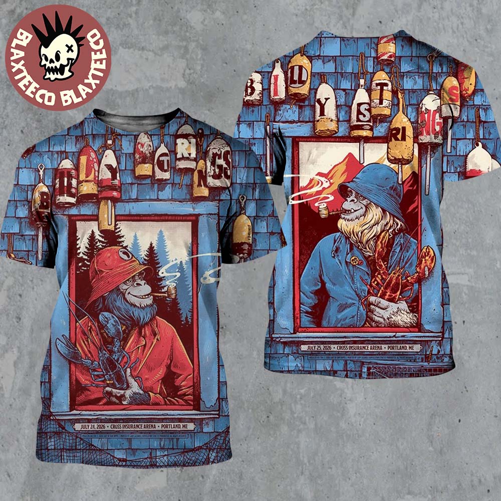 Billy Strings Portland ME 2026 Night 1 And 2 Combined Event Poster At Cross Insurance Arena On July 24 25 2026 2 Sided All Over Print Shirt