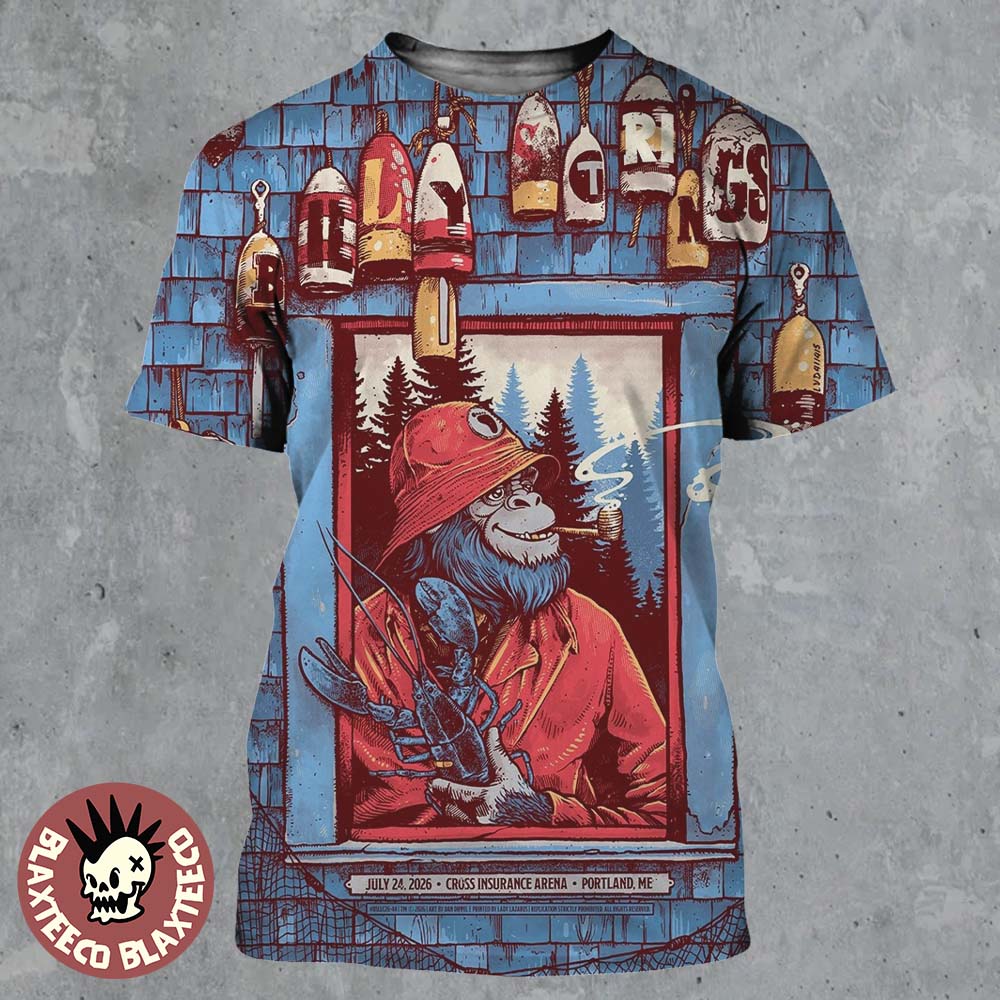 Billy Strings Portland ME 2026 Night 1 Event Poster At Cross Insurance Arena On July 24 2026 Art By Dan Dippel All Over Print Shirt