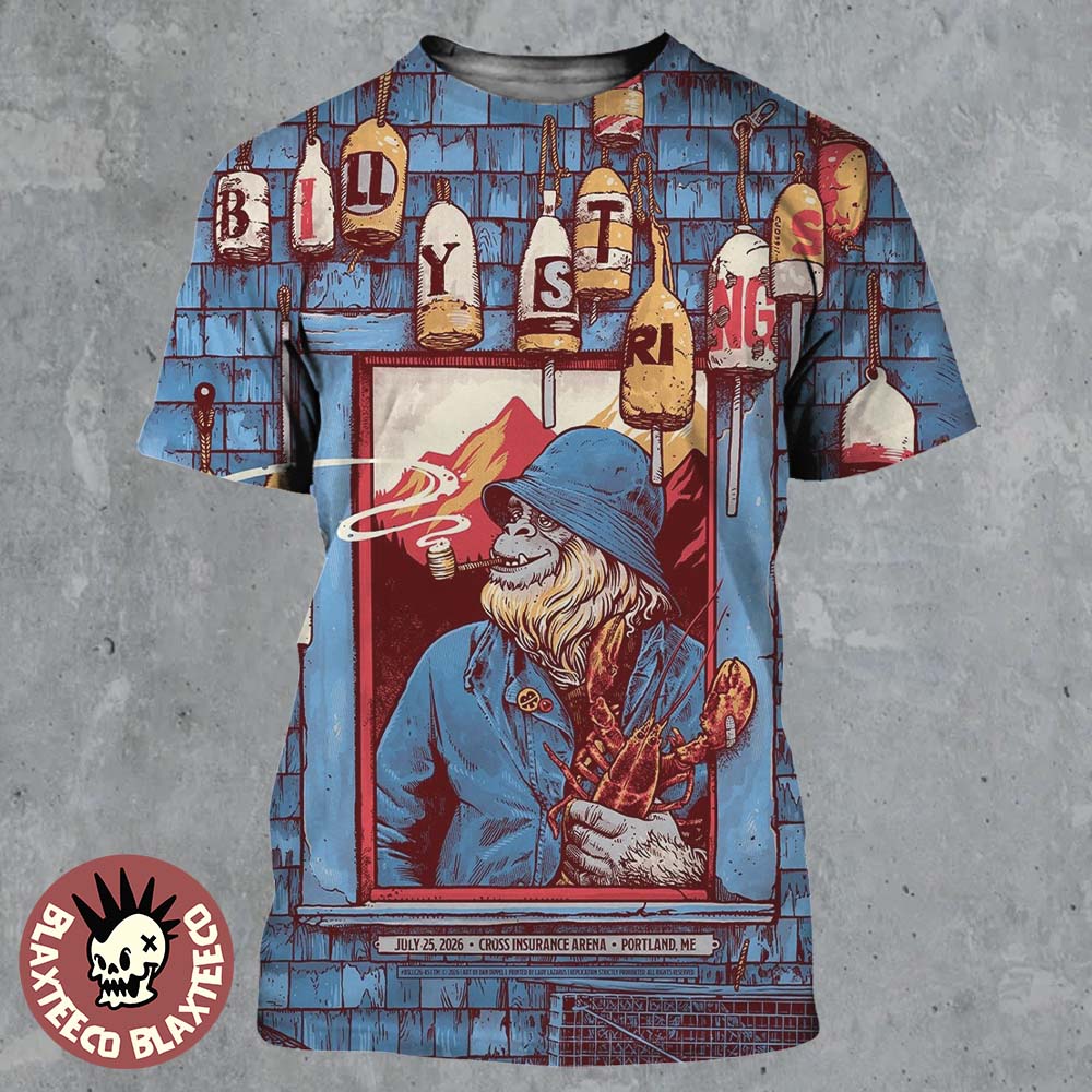 Billy Strings Portland ME 2026 Night 2 Event Poster At Cross Insurance Arena On July 25 2026 Art By Dan Dippel All Over Print Shirt